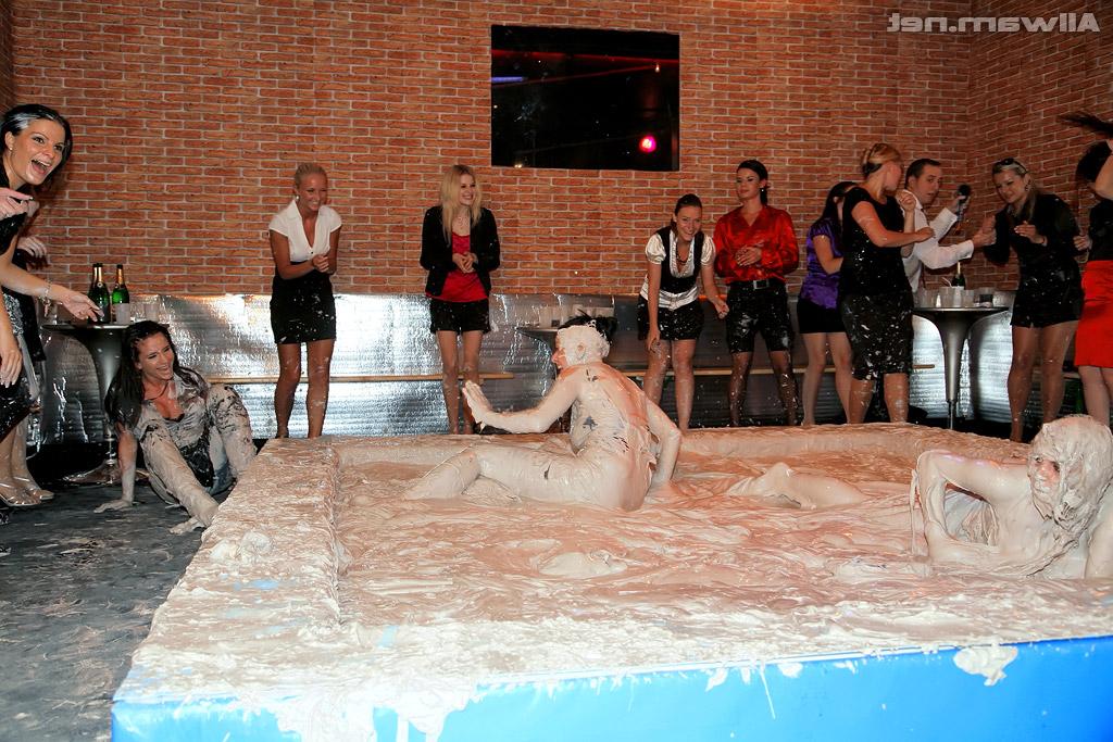 16P Arousing european fashionistas make some messy catfight action