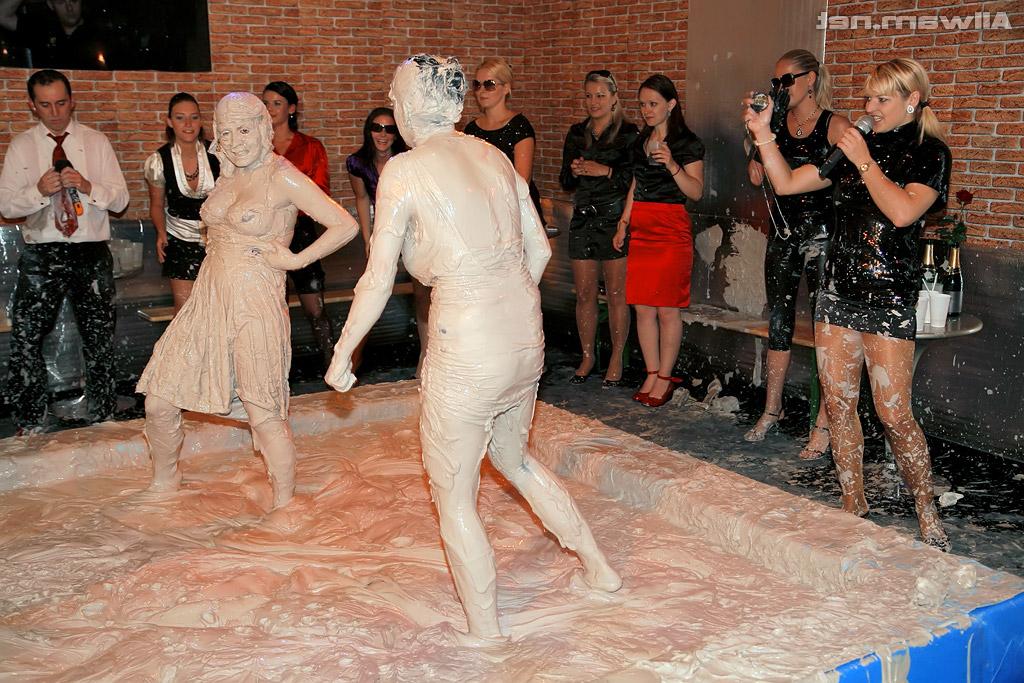 16P Arousing european fashionistas make some messy catfight action