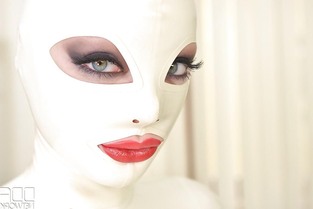 16P Latex wrapped fetish model from Europe Latex Lacy masturbating exposed twat