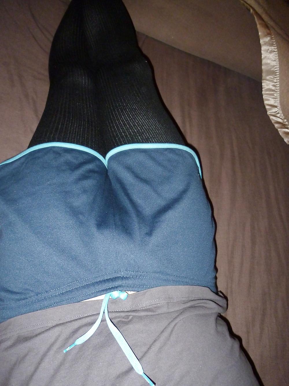 24P Showing some sporty shorts socks stuff 