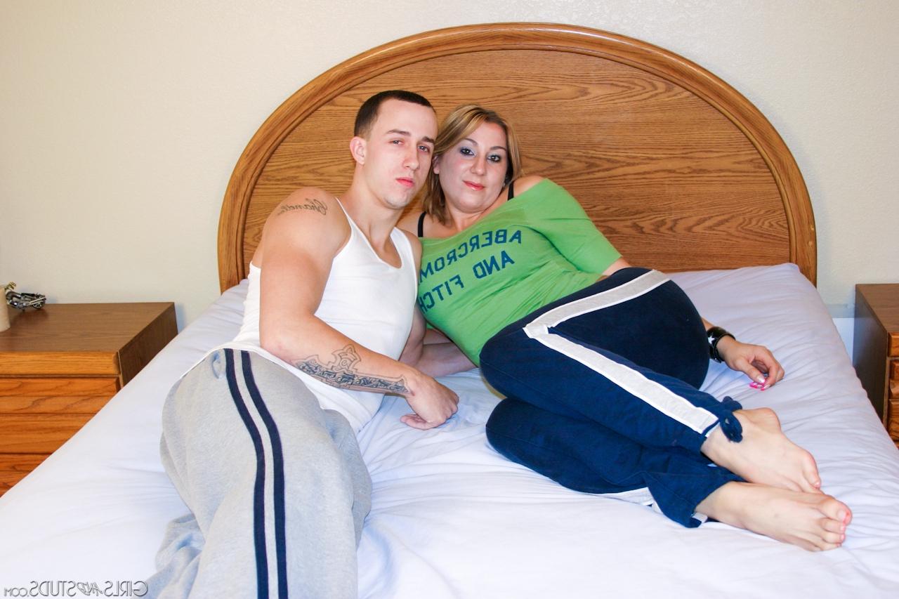 15P American pornstar Amy sucks big cock, gives hand job & gets cum on tits