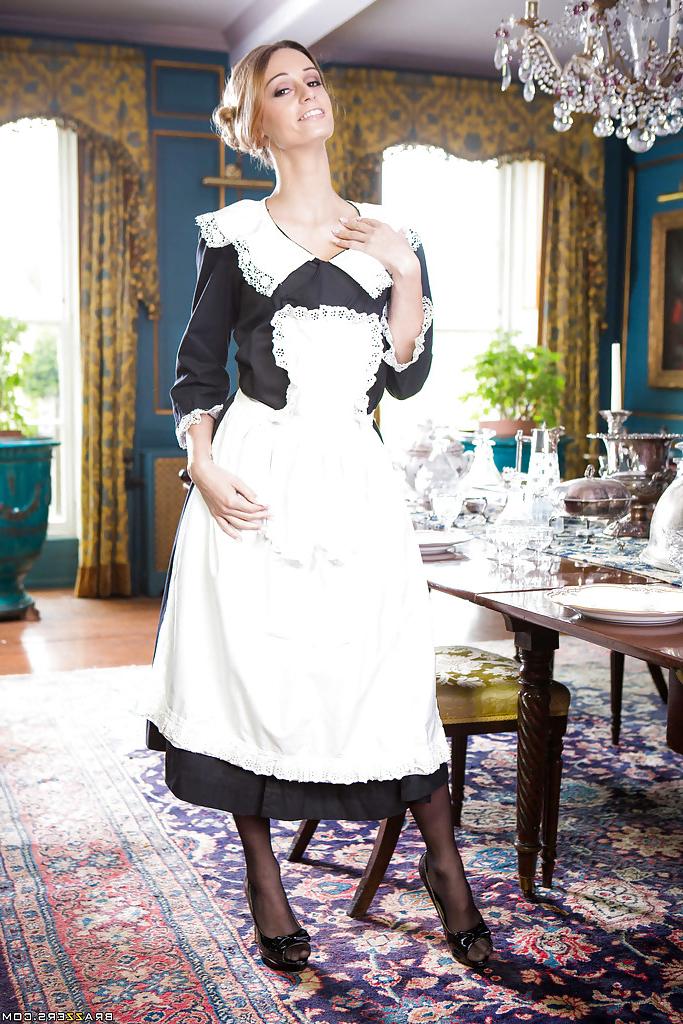 16P Tall and skinny Spanish babe Erica Fontes stripping off maid uniform