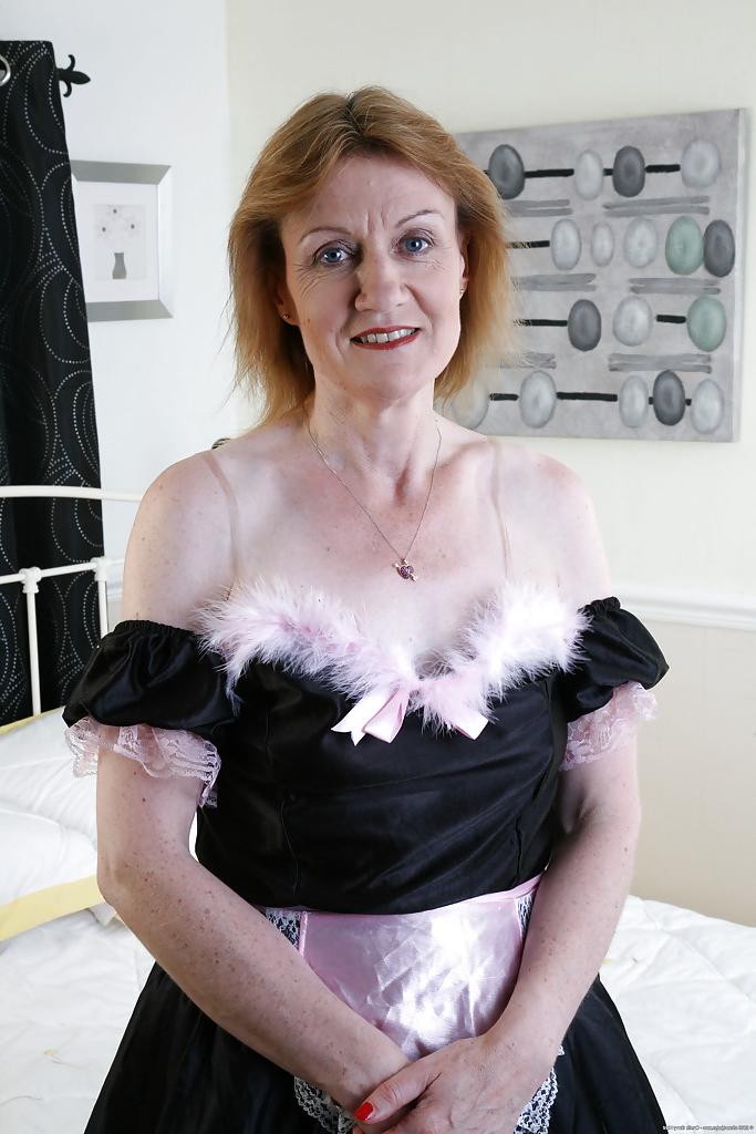 16P Mature maid in the uniform Clare Cream wants to masturbate now