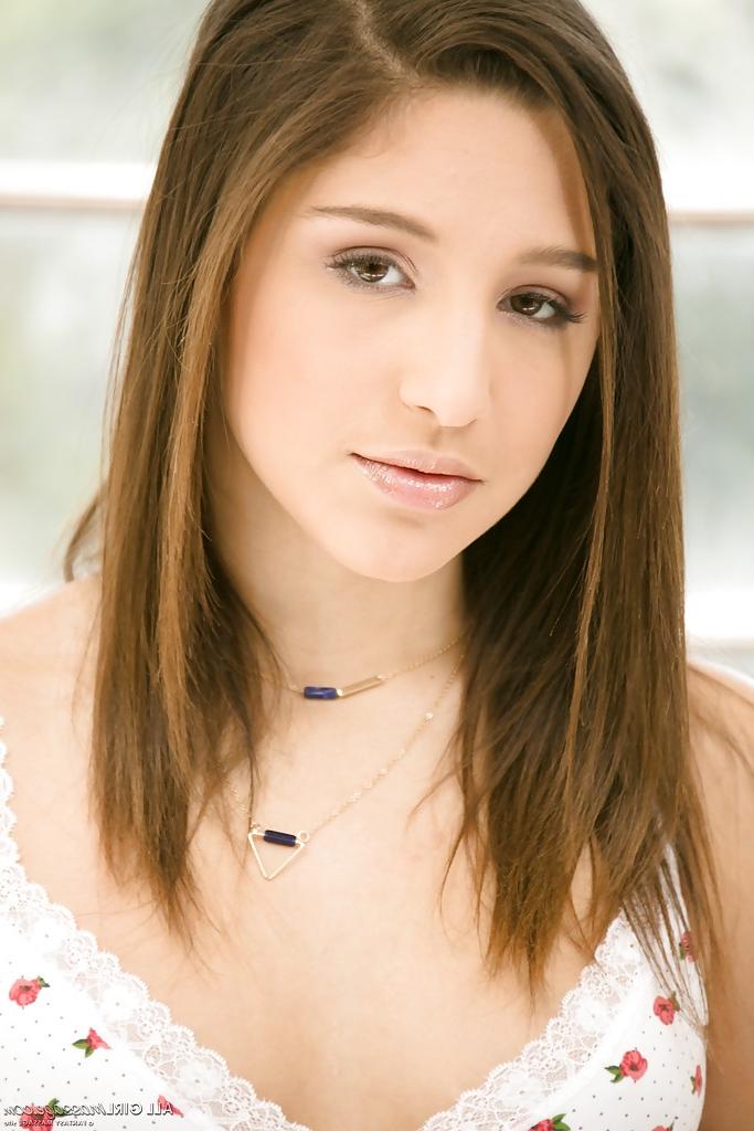 16P Young babe Abella Danger posing for nude photos in knee high socks