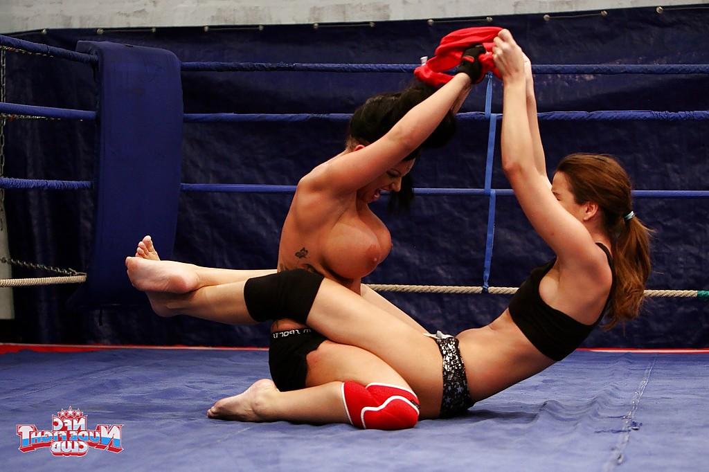 16P Sporty lesbians get their cunts pleased after wild catfight