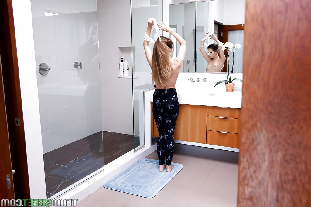 16P Amateur cutie Cassidy Klein gets caught in the shower undressing