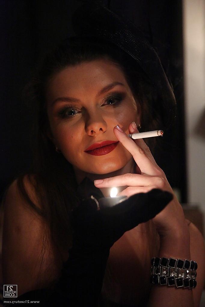 16P Smoking MILF Michell stripping and masturbating her tight holes