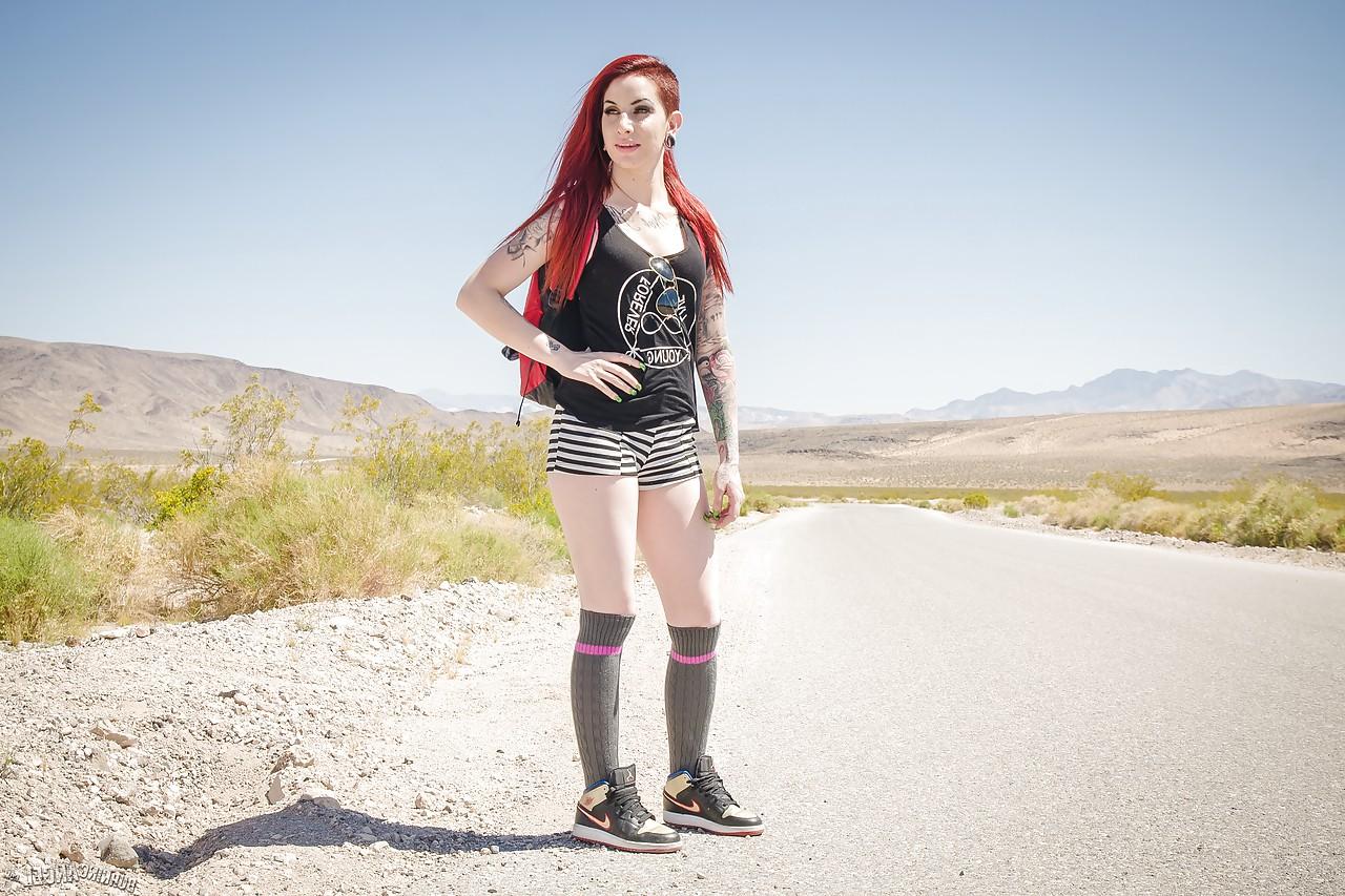 15P Redheaded alternative chick Sheena Rose performing hardcore sex acts