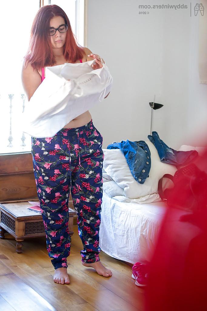 16P Overweight female Leticia caught on camera getting dressed by peeping tom