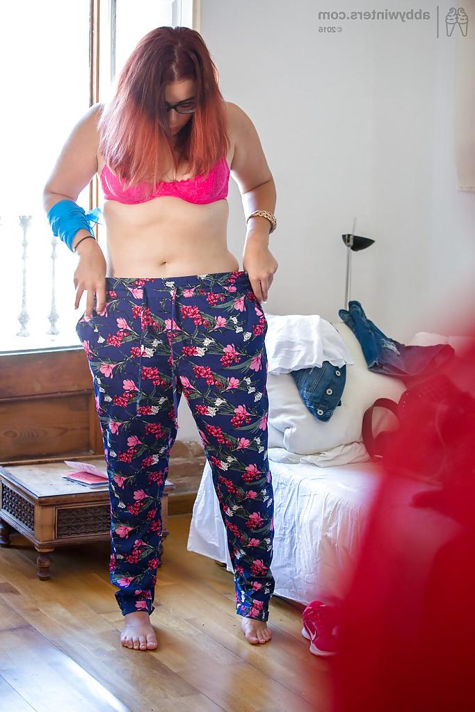 16P Overweight female Leticia caught on camera getting dressed by peeping tom