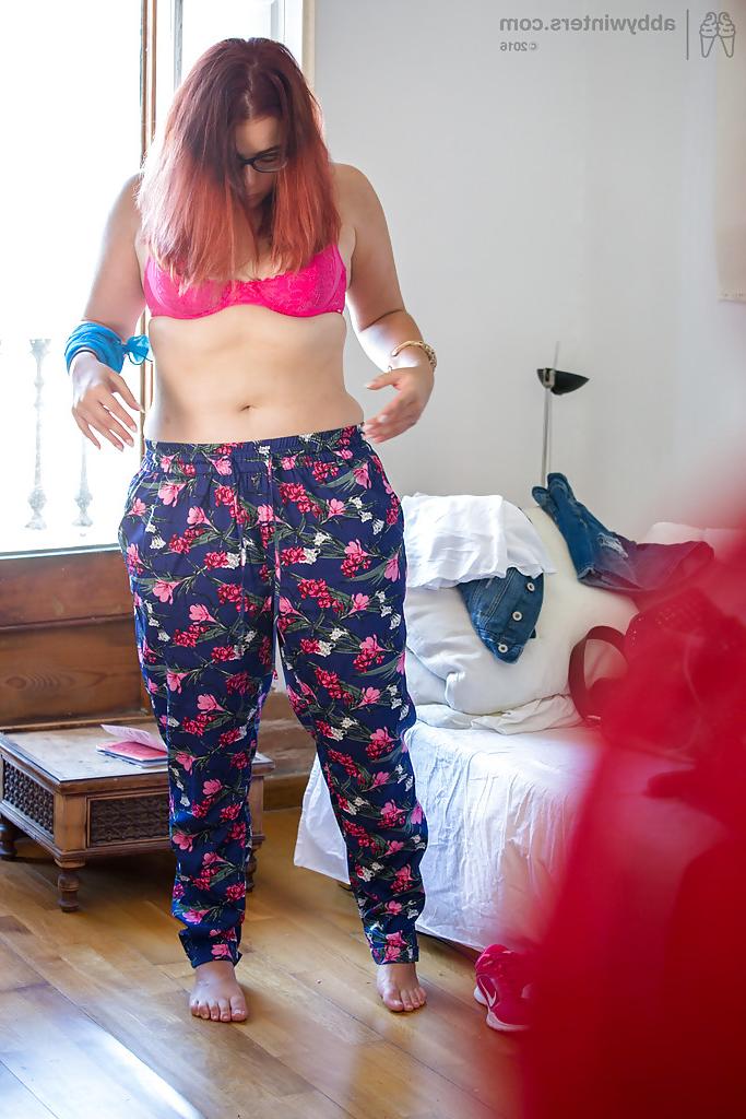 16P Overweight female Leticia caught on camera getting dressed by peeping tom