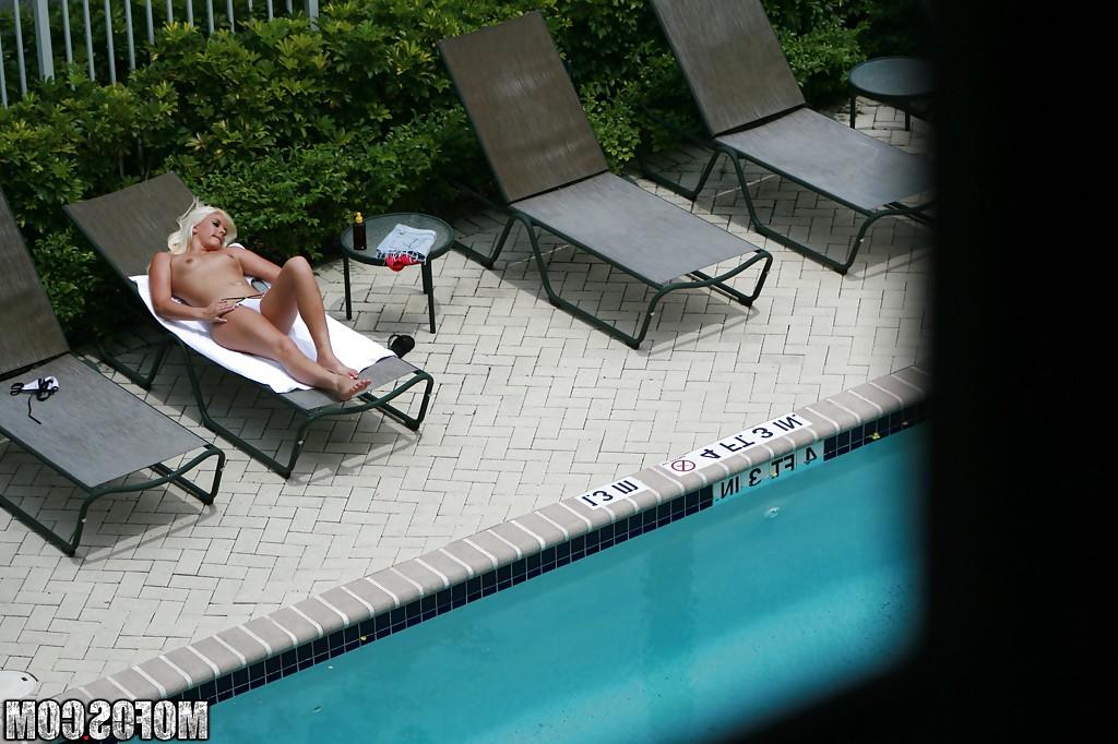 16P Stripping teen Shay Golden gets caught on voyeur video outdoor