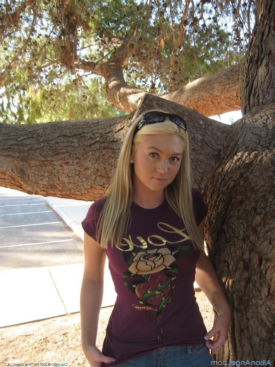 16P Pictures of Alison Angel showing you her boobs