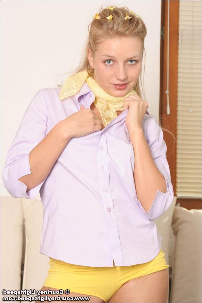 20P Courtney Lightspeed shows you her boobs in socks and panties