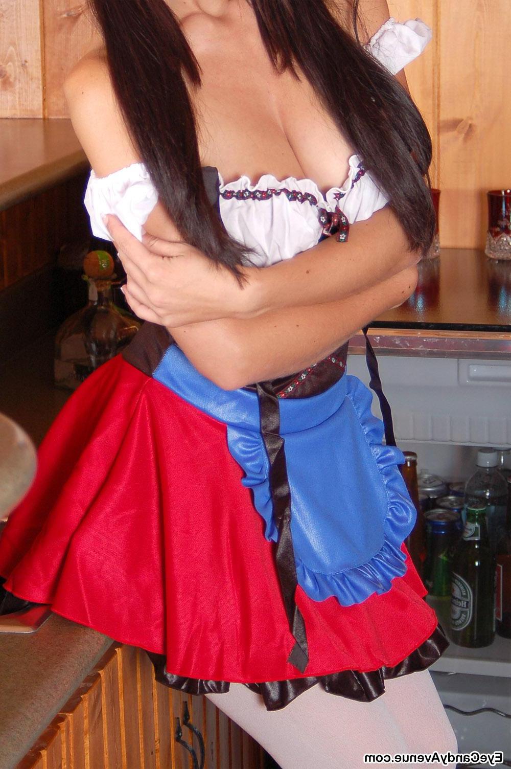 16P Chrissy Marie dresses up as a super hot german barmaid