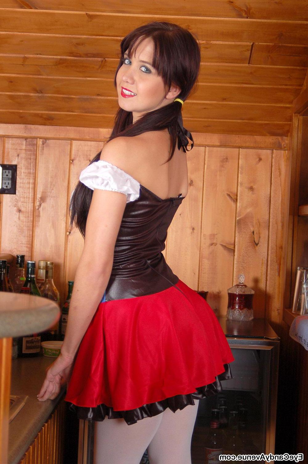 16P Chrissy Marie dresses up as a super hot german barmaid