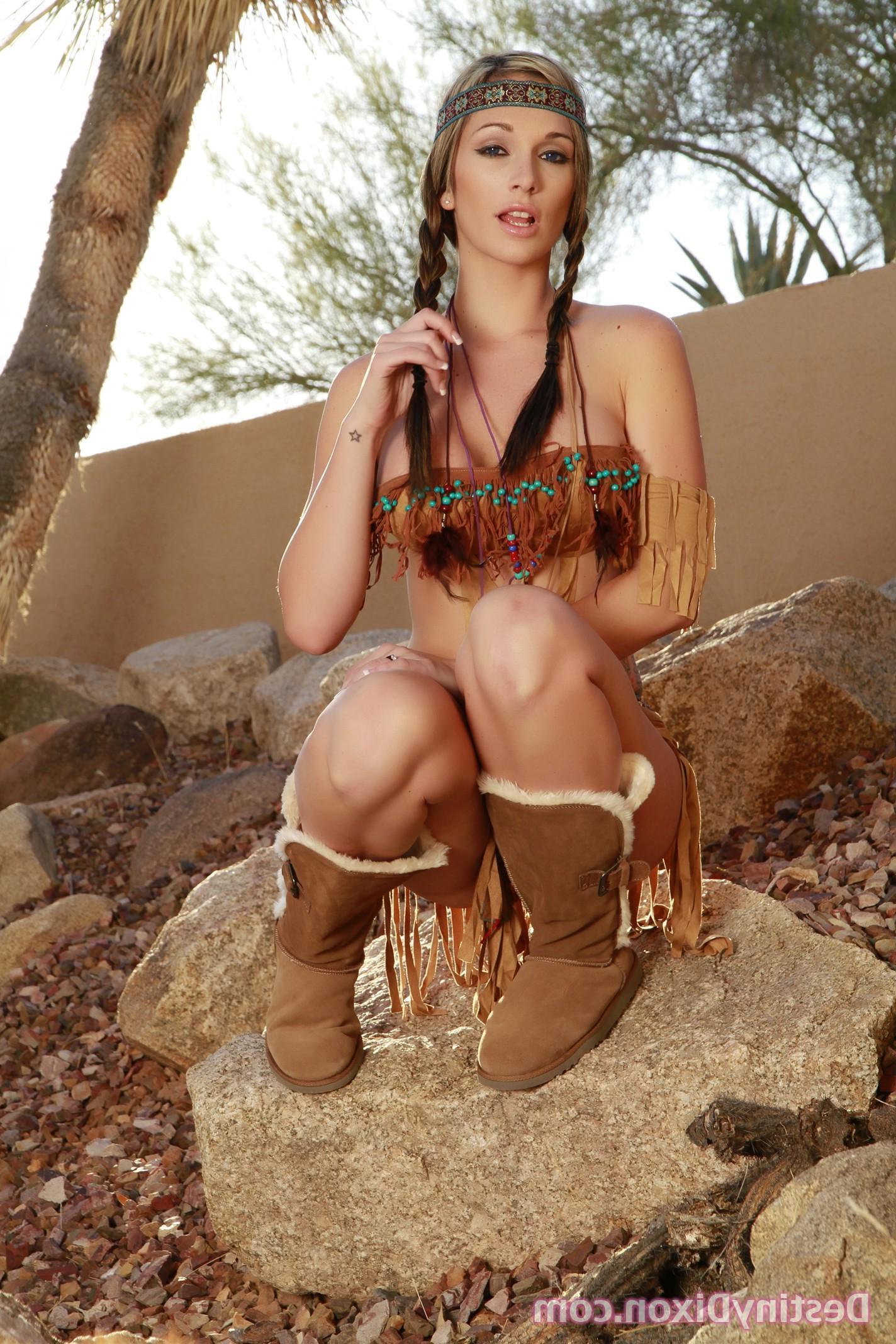 15P Destiny dresses up as a sexy indian and plays with her pussy