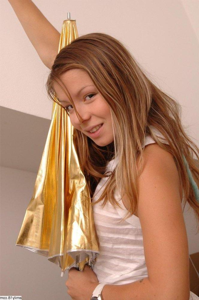 15P Teen chick Emily showing her perky tits