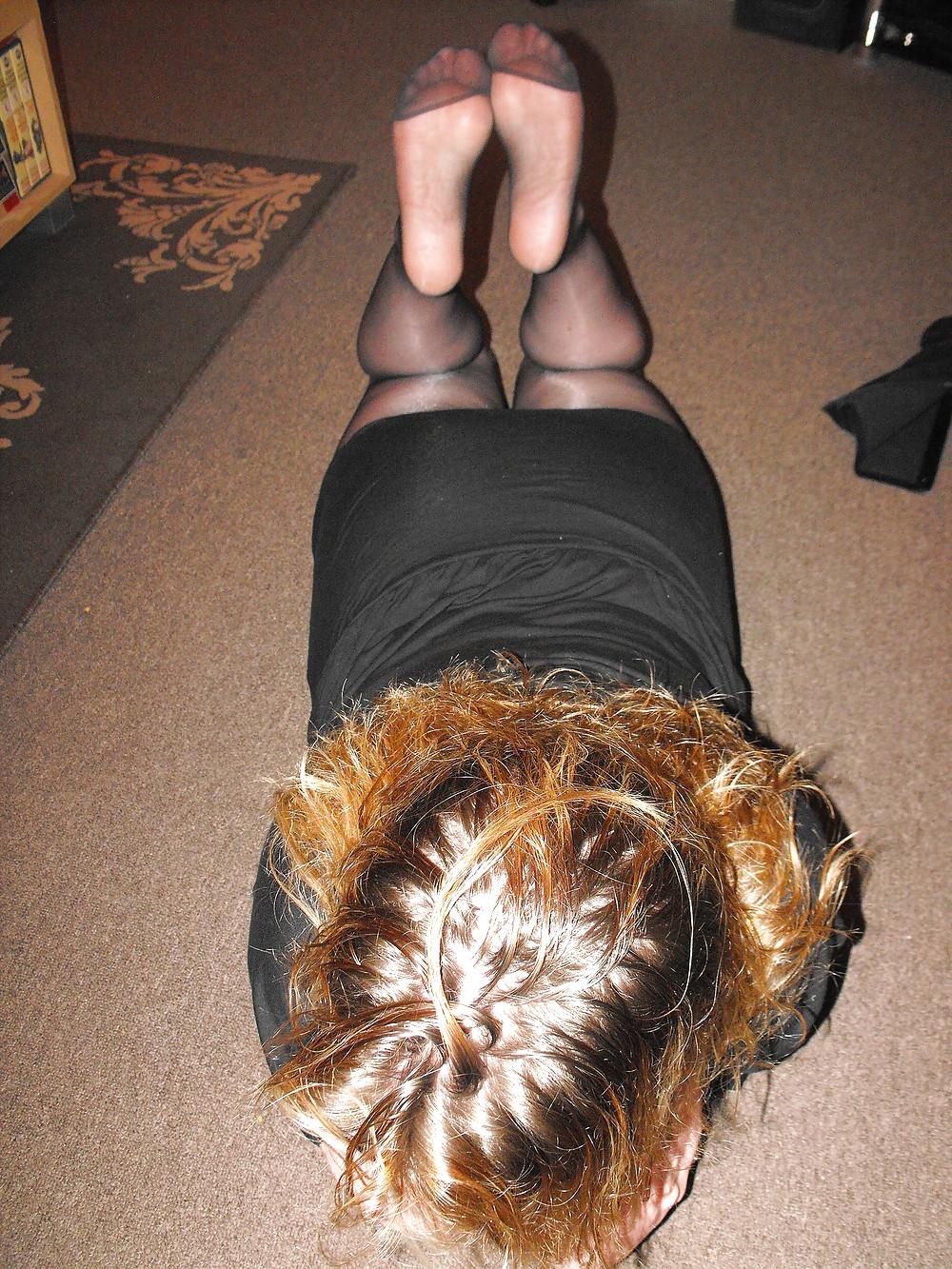 24P Em in black tights and knee high boots 