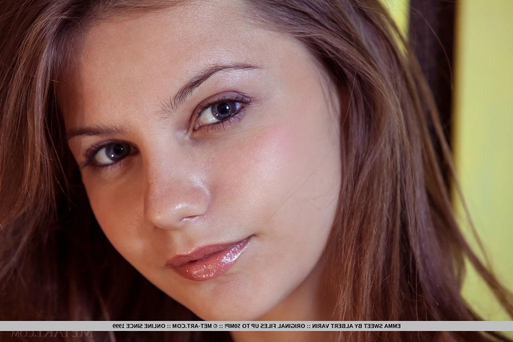 18P Brunette teen Emma Sweet gets naked and spreads her legs in "Restode"
