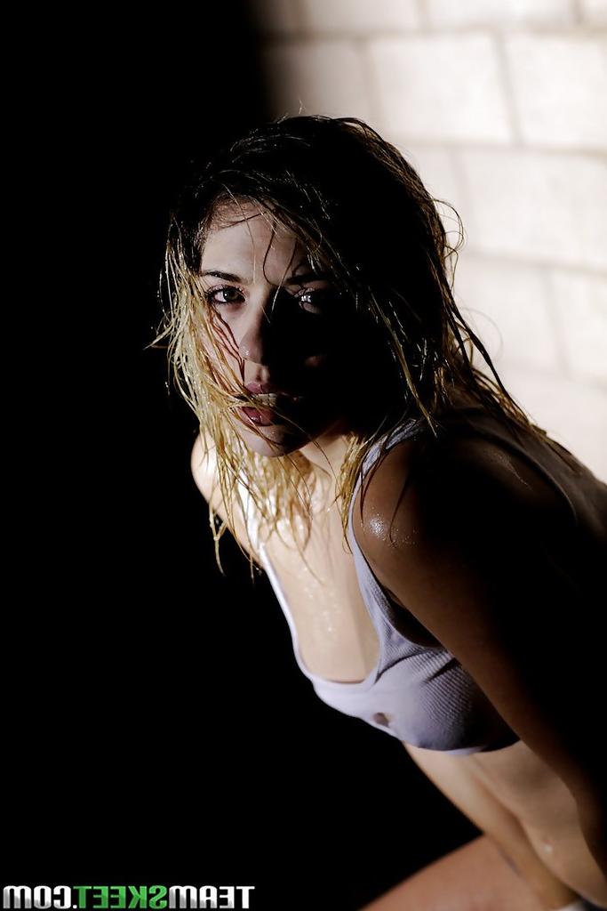 16P Voluptuous teen in wet clothes Lia Lor revealing her perky tits