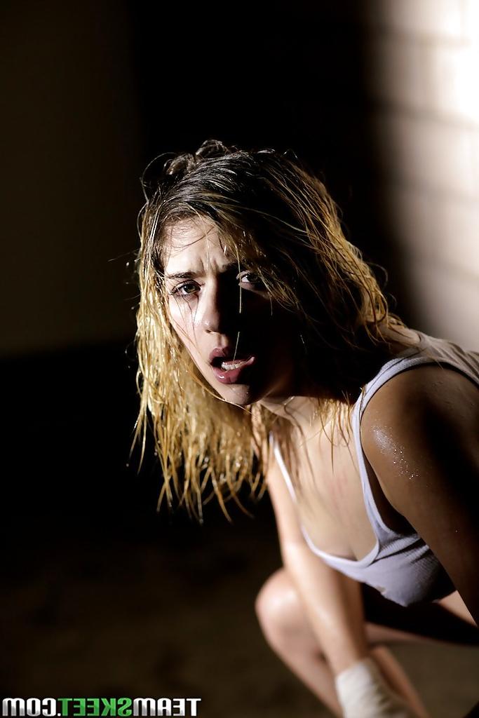 16P Voluptuous teen in wet clothes Lia Lor revealing her perky tits