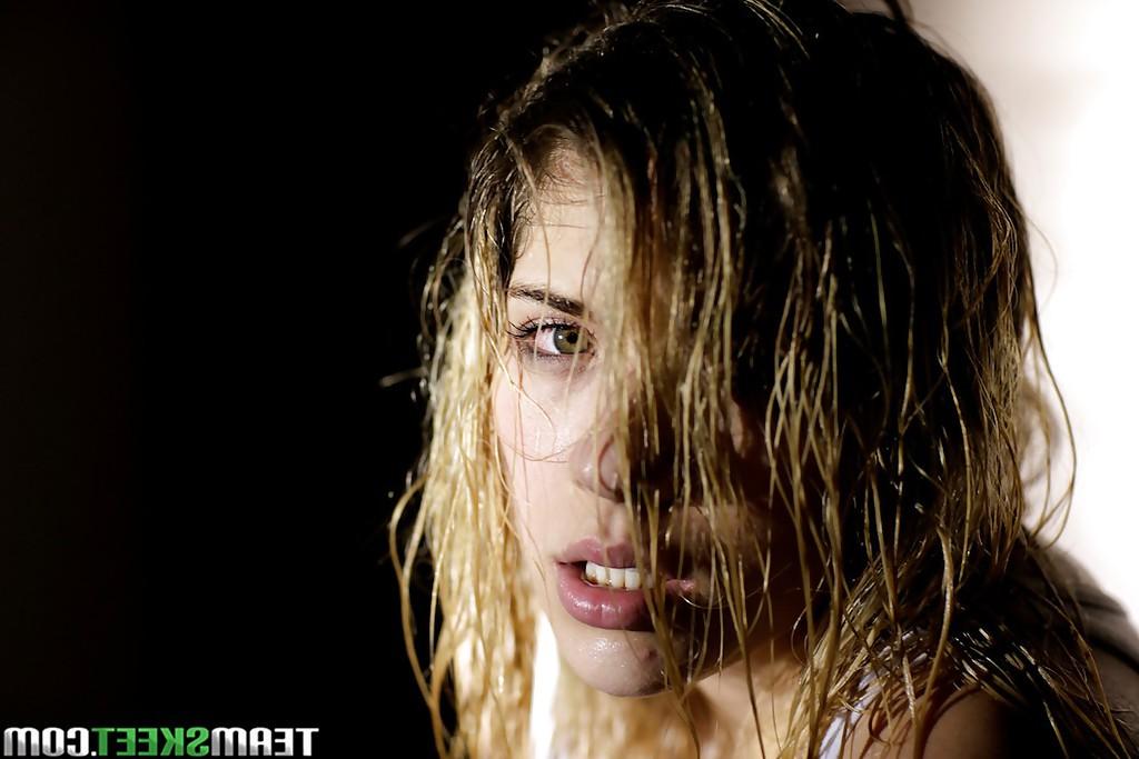 16P Voluptuous teen in wet clothes Lia Lor revealing her perky tits