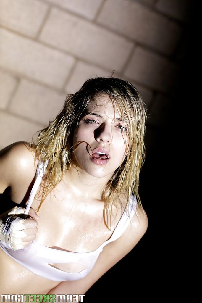 16P Voluptuous teen in wet clothes Lia Lor revealing her perky tits