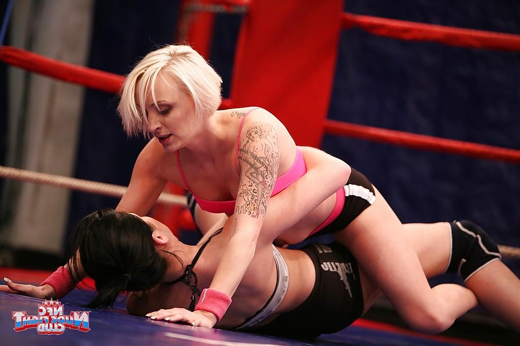 16P Wild catfight with two sporty lesbians Paige Fox and Lucy Bell