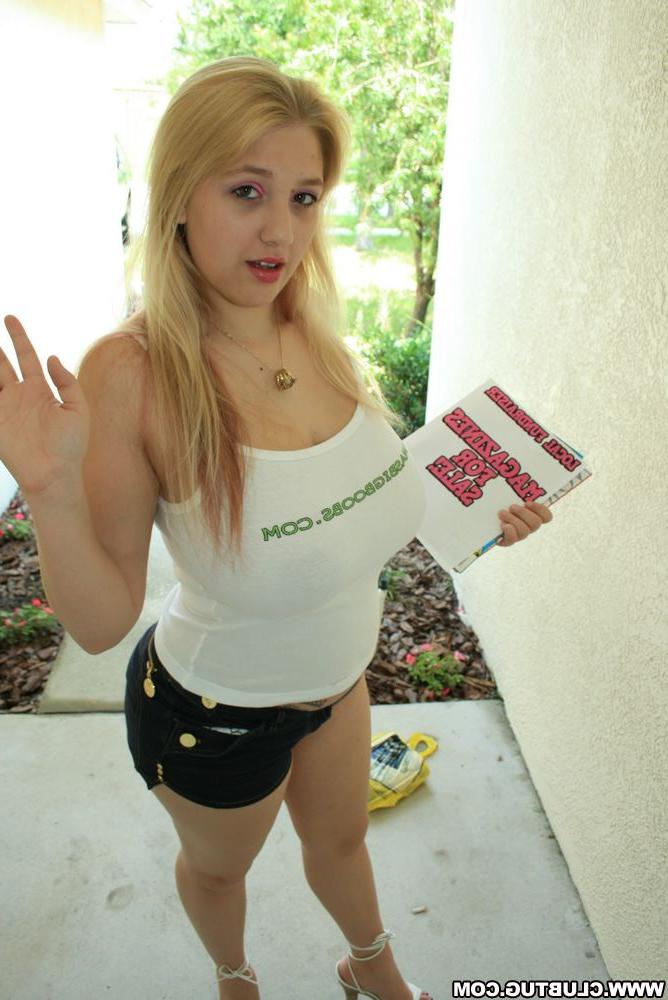 16P Filthy teenage blonde uncovering her massive jugs with hard nipples