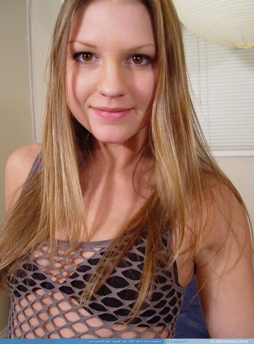 15P Josie in a mesh shirt, panties and socks