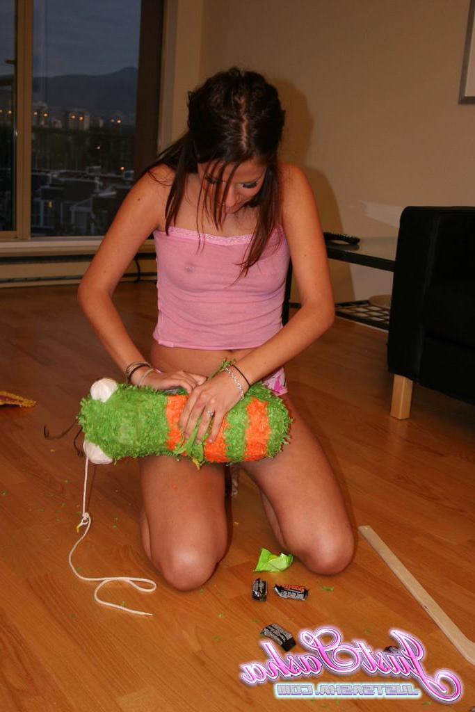 20P Pictures of Just Sasha trying to hit a pinata