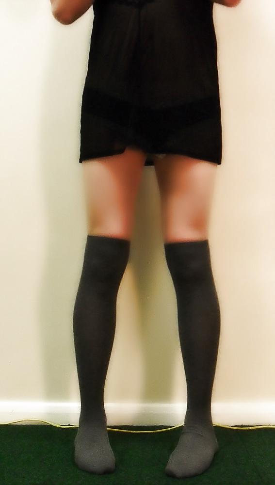 10P Grey knee socks