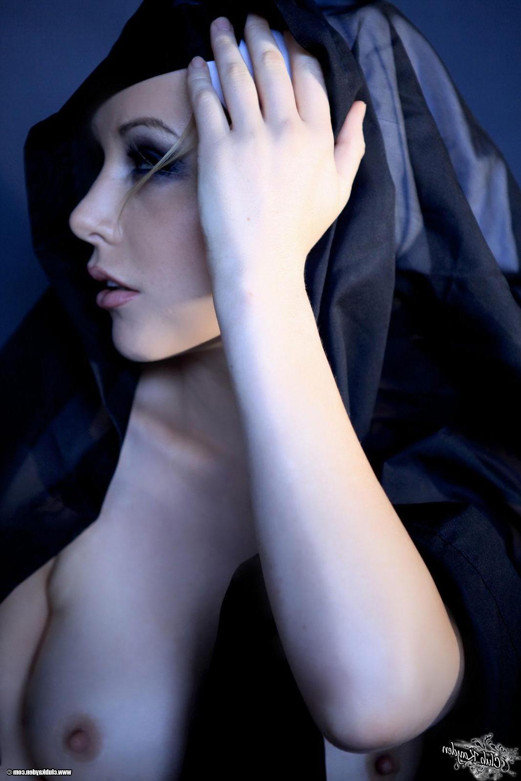 15P Pictures of Kayden Kross masturbating as a naughty nun