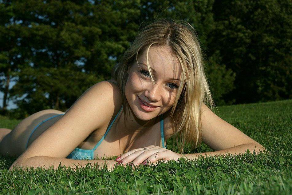 16P Pictures of Kaylee Rain rolling around on the grass