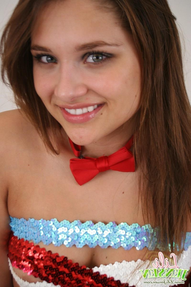 12P Lili Jensen covers up with just a few belts