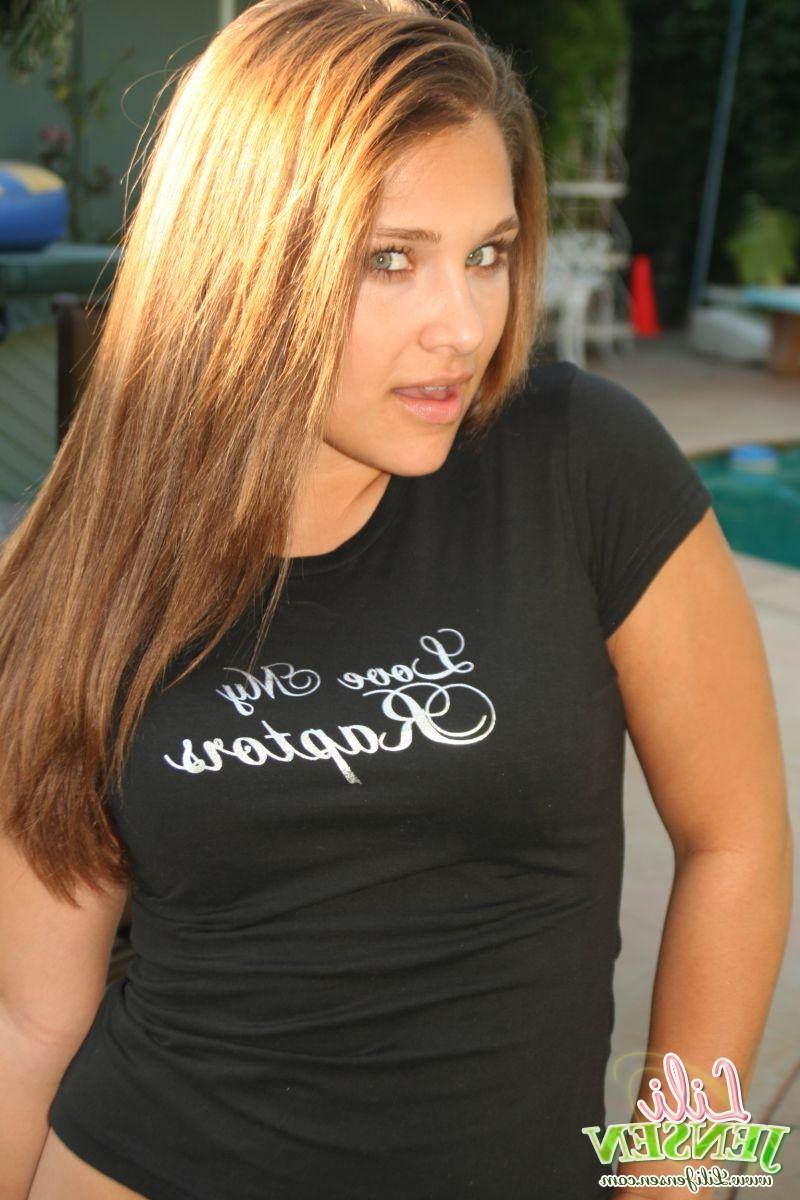 12P Teen girl Lili Jensen does a sexy tease outside just for you