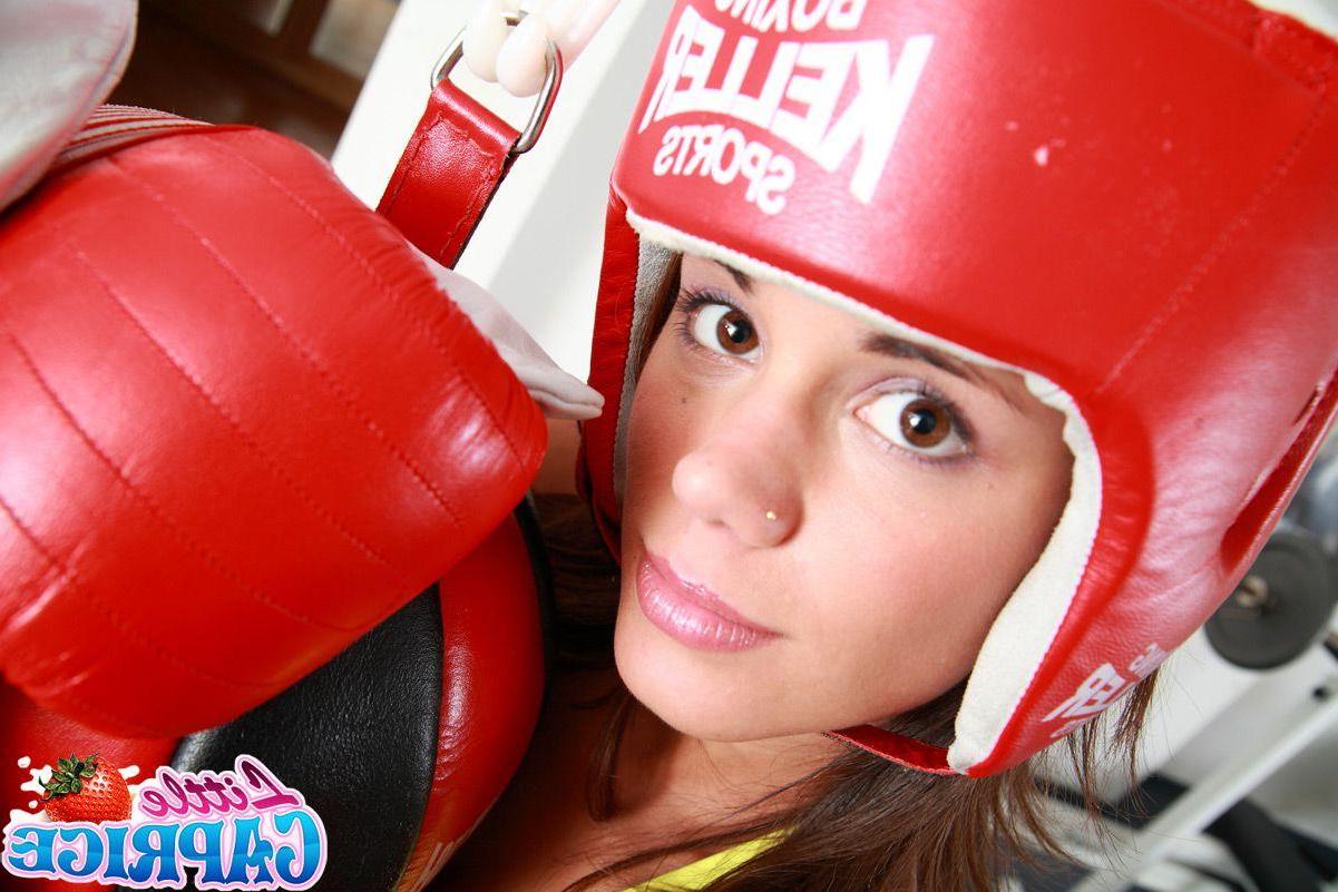 15P Pictures of Little Caprice giving a lucky MMA fighter a threesome