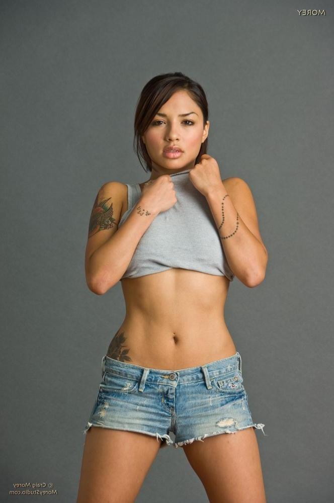 12P Brunette model Lola B strips nude for you in the studio