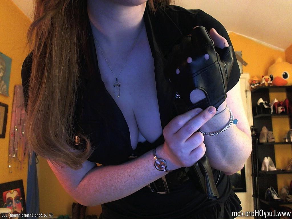15P Lucy Ohara is a dirty cop that makes you pay while masturbating while watching her strip