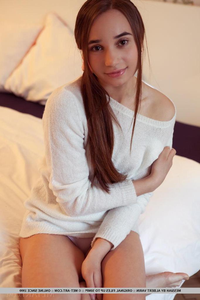 18P Brunette model Messiah gets naked for you in "Triany"