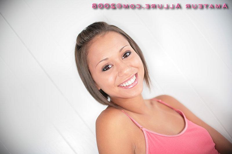 16P Petite tan teen spreads her pussy and blows cock