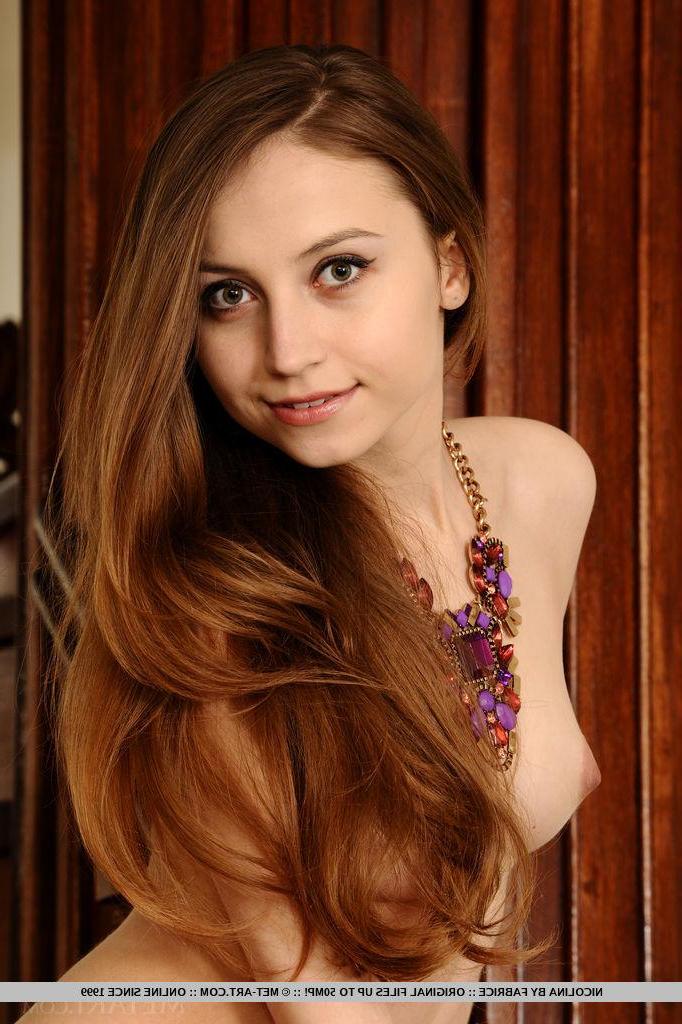 18P Beautiful teen Nicolina shows you her tight pussy in purple socks