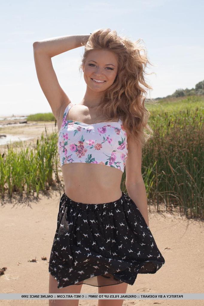 18P Blonde teen Patritcy A gets naked for you on the beach in "Rosada"