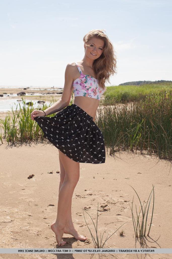 18P Blonde teen Patritcy A gets naked for you on the beach in "Rosada"
