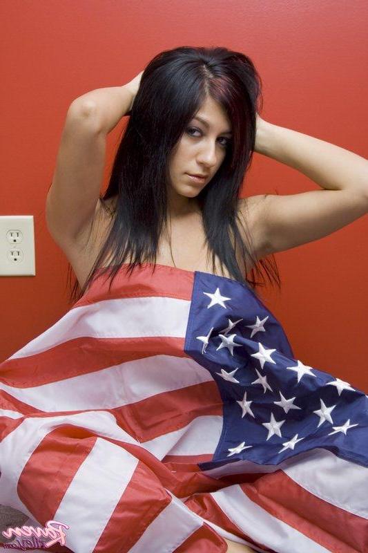20P Pictures of Raven Riley wrapped up in American flags