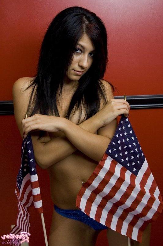 20P Pictures of Raven Riley wrapped up in American flags