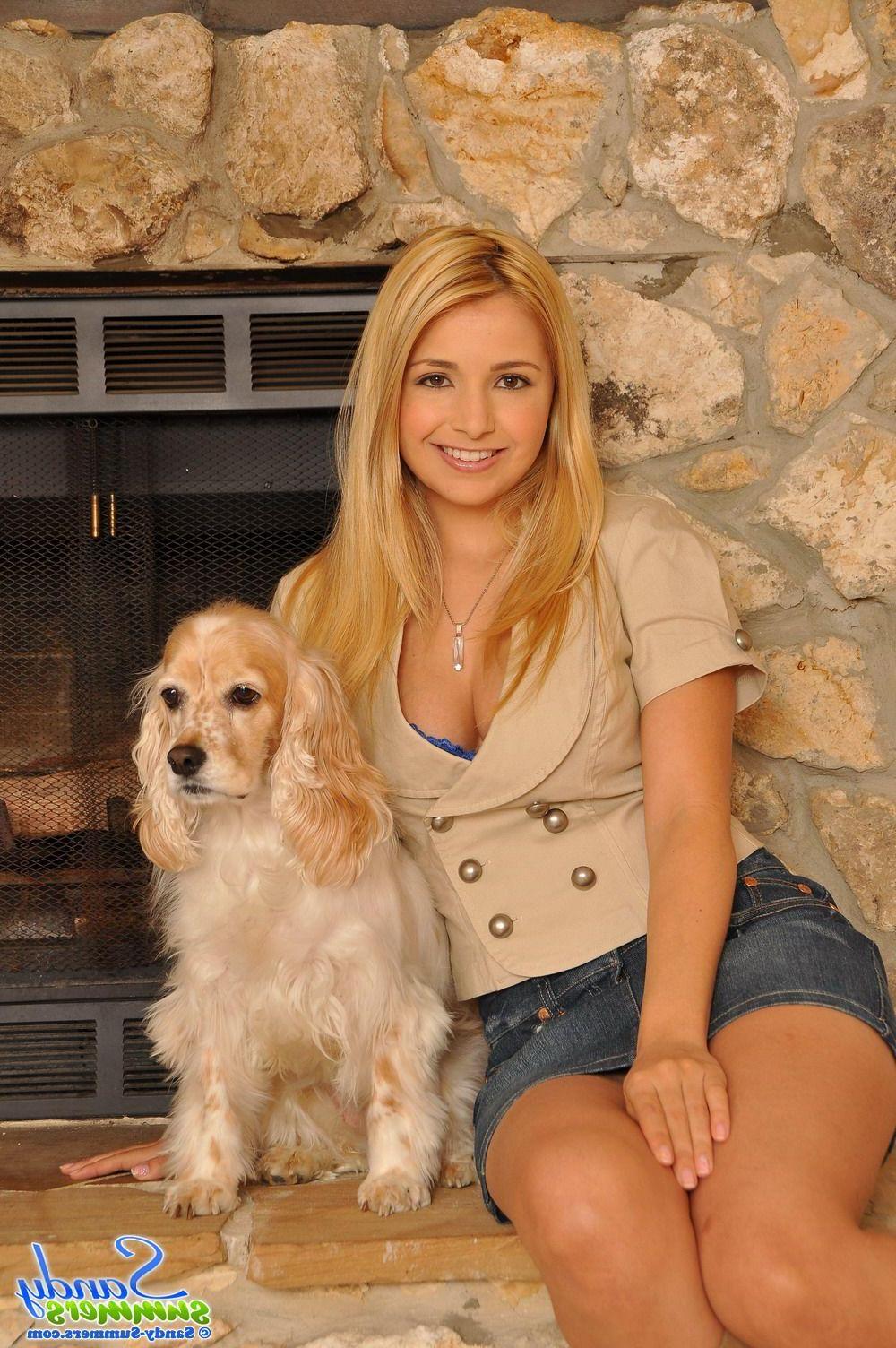 20P Pictures of Sandy Summers spreading for your cock by the fireplace