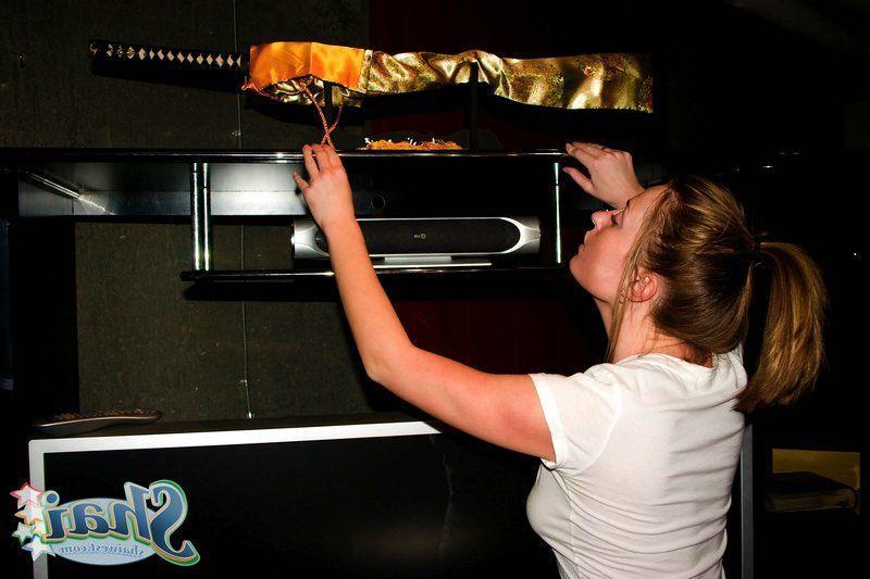 20P Pictures of teen cutie Shai West masturbating under a ladder