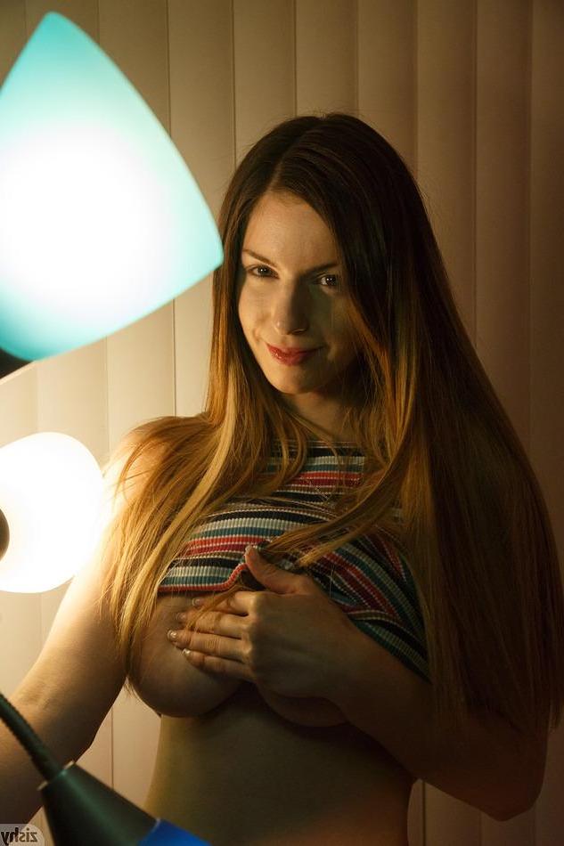 8P Busty hottie Stella Cox teases with her sexy curvy body